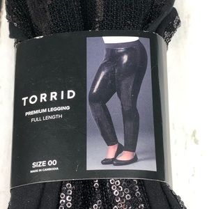 Torrid PLATINUM LEGGING - SEQUIN BLACK Sz00(M-10)